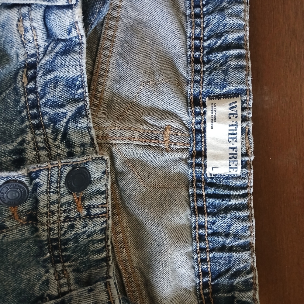 FREE PEOPLE Newbies Solid Wide Leg Slouchy Jeans Large We The Free - Picture 10 of 11